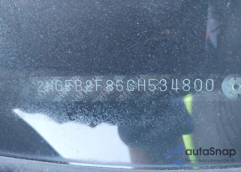 2012 Honda Civic Ex from USA, damaged, VIN 2HGFB2F86CH534800